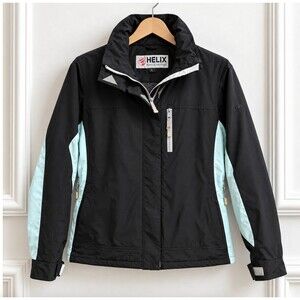 HELIX Insulated Snow Ski Jacket Womens M Black Blue Winter Outdoor Full Zip Coat